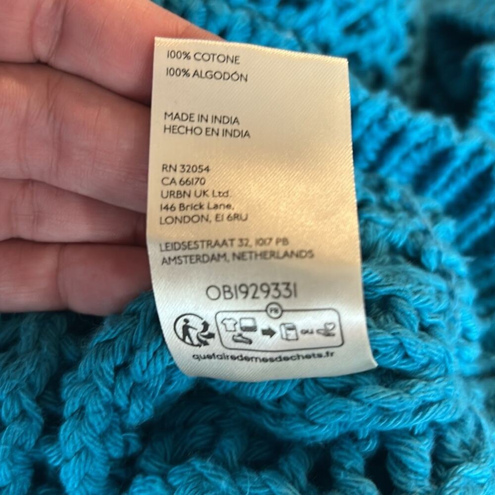 Free People We the Free Sophia slouchy oversized chunky sweater in Ocean Palace - Picture 11 of 12